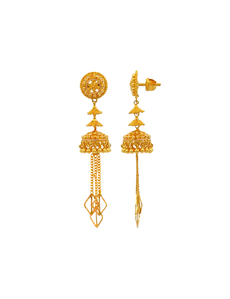 Gold Earrings - 22 Karat