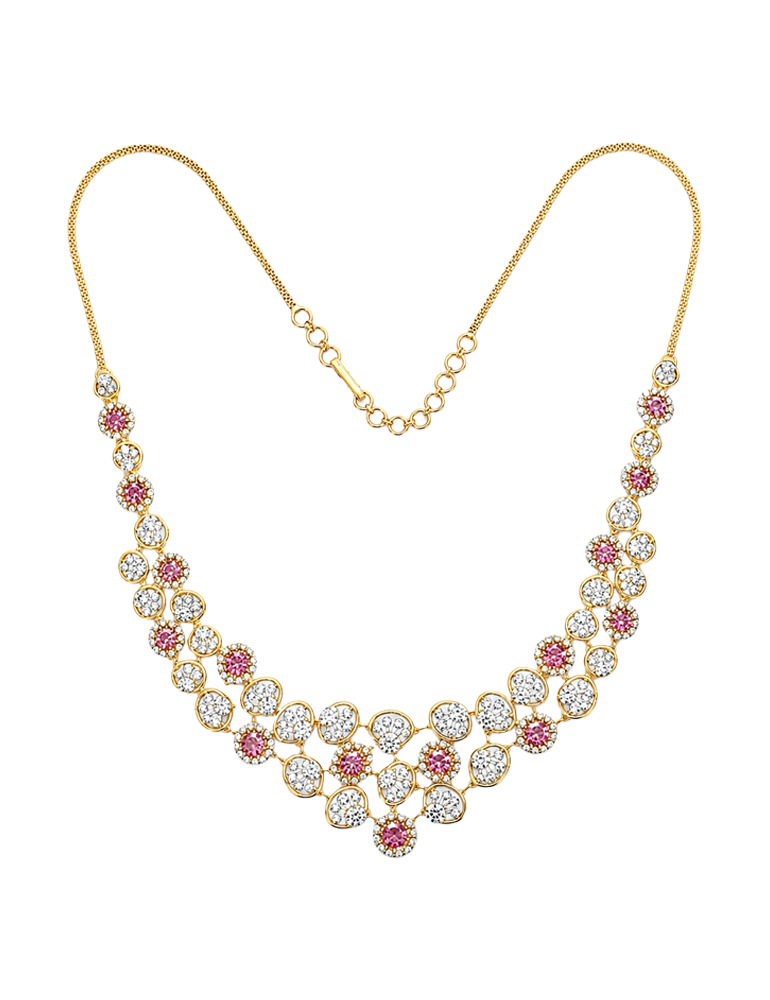 Blush Petal Diamond Necklace - 18 Karat