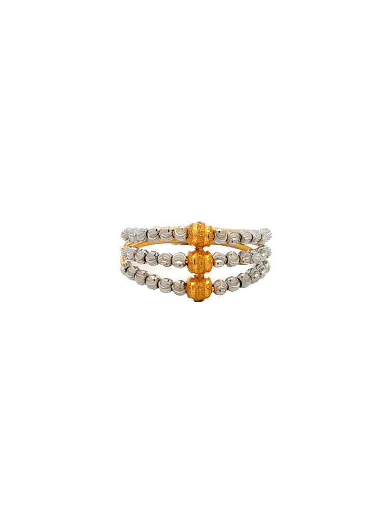 Dual Toned Gold Ring - 22 Karat