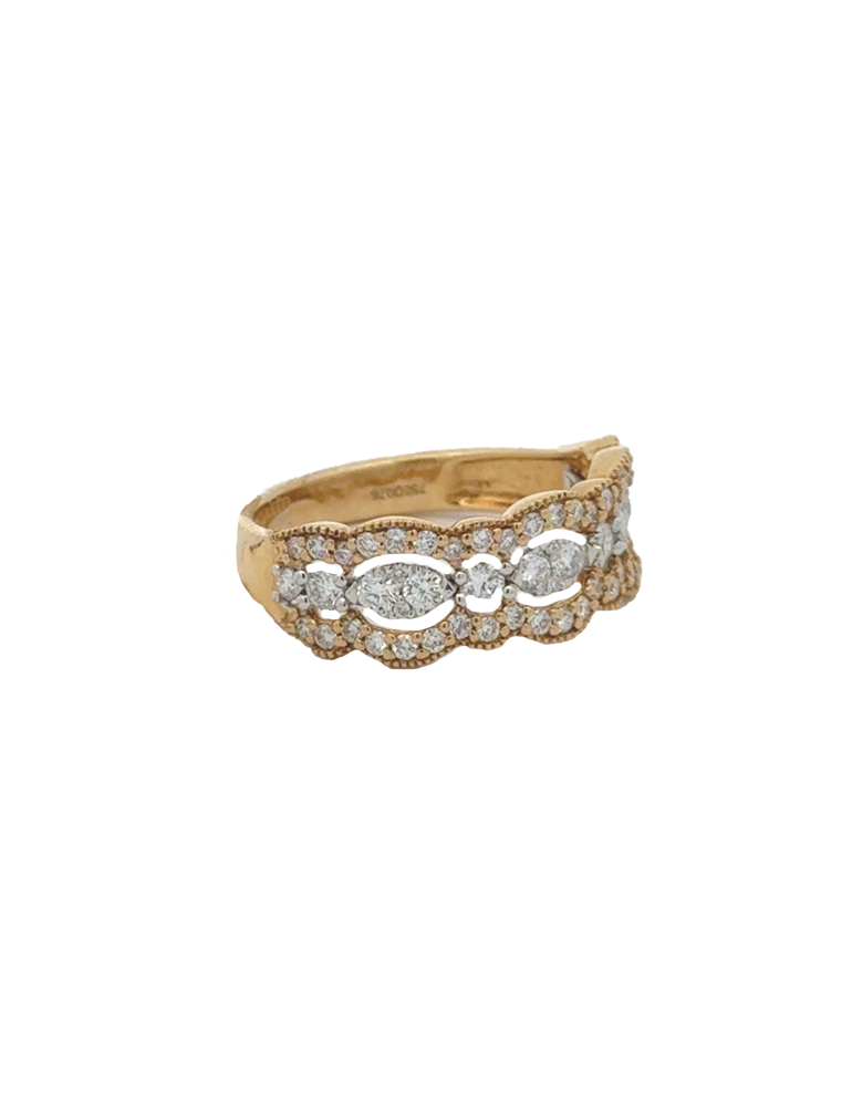Diamond Yellow Gold Ring - 18 Kt