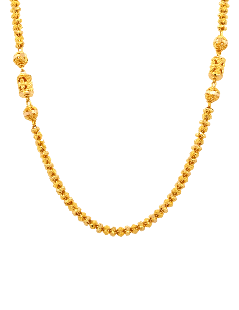 Rajwadi Filigree Gold Mala - 22 Kt