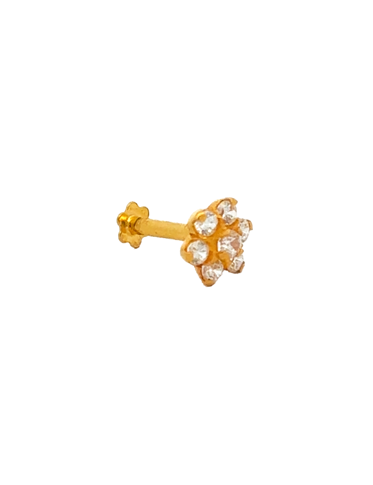 Gold Star Nose Pin - 22 Karat