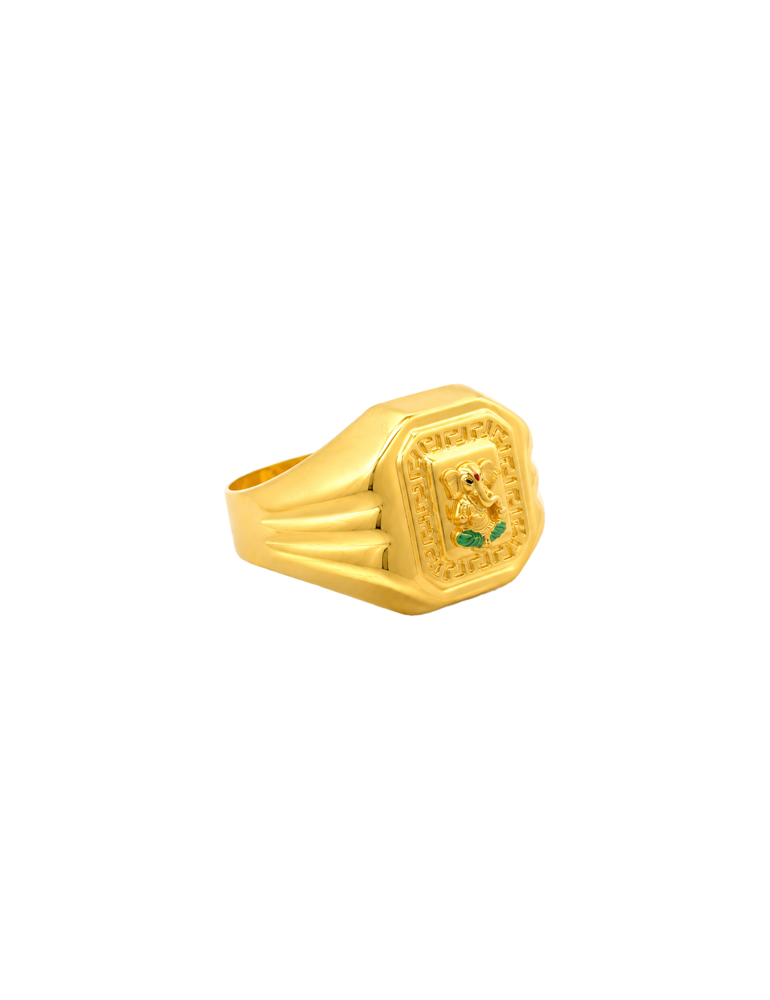 Divine Prosperity Ganesha Ring - 22 Karat