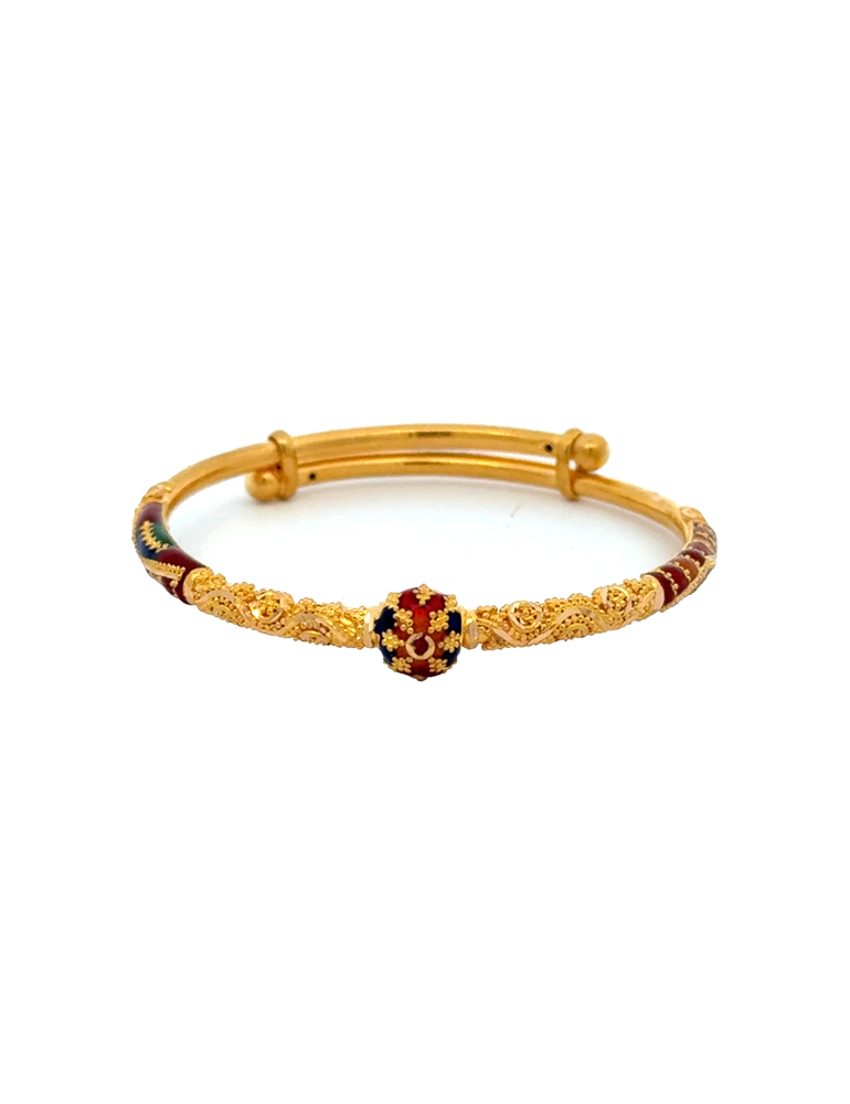 Simple Ball Gold Baby Bangle