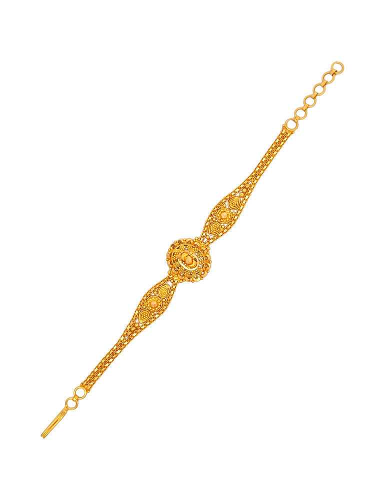 Aarunya Royal Filigree Bracelet - 22 Karat