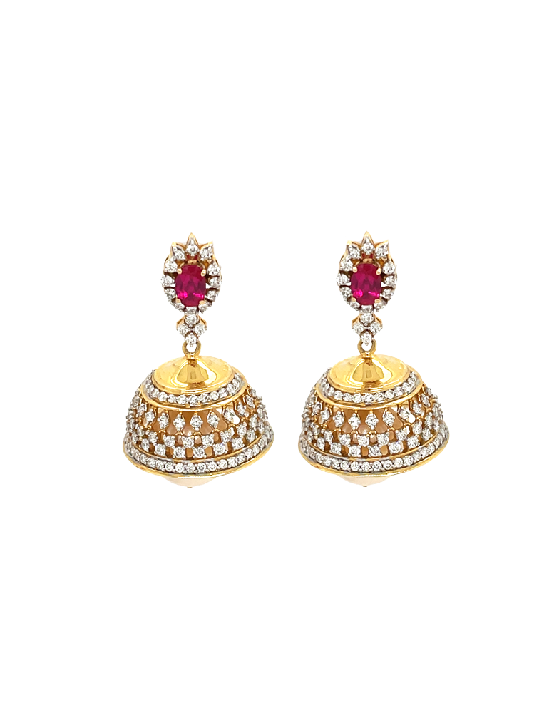 Diamond Ruby Earring 18 Karat