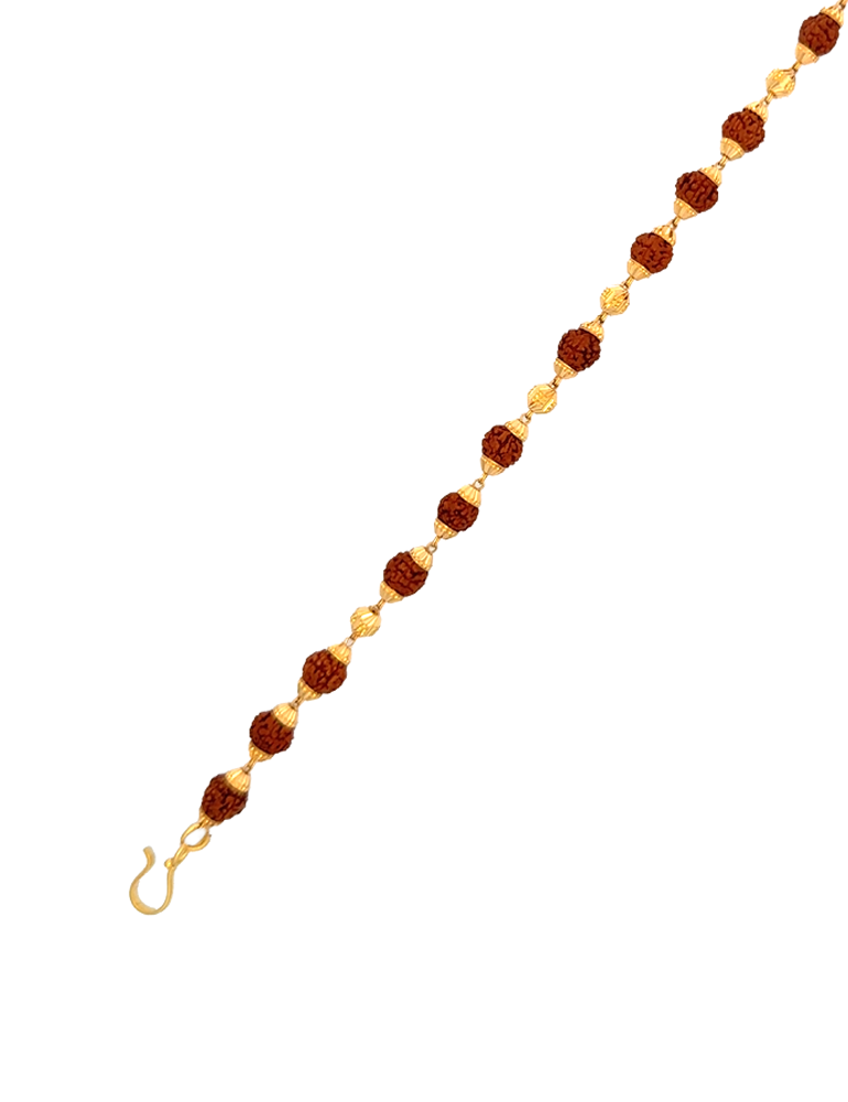 Gold Men's Rudraksha Bracelet - 22 Karat