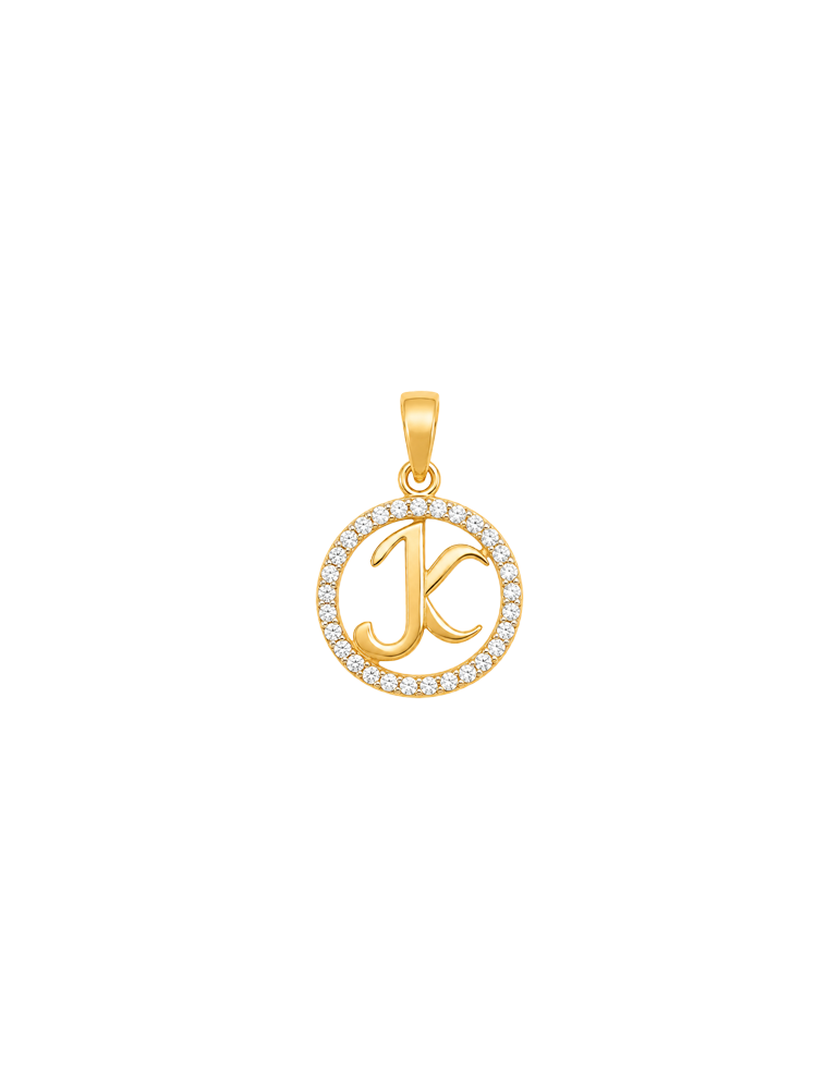 Initial 'K' Gold Pendant - 22K