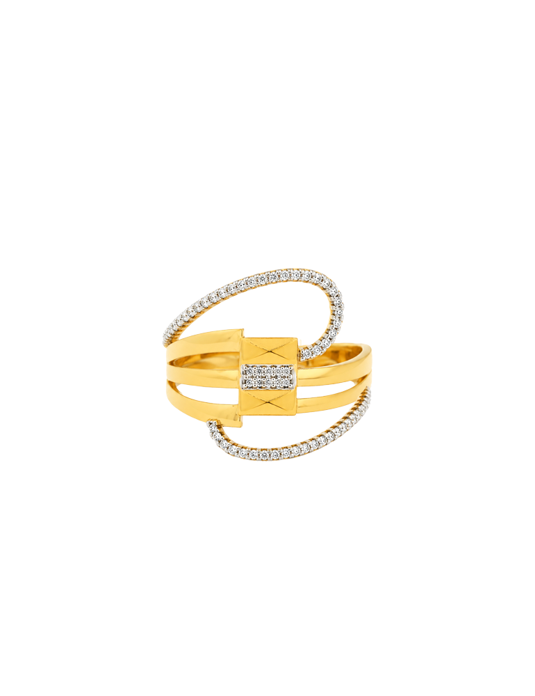 Celestia Curve Gold Ring - 22 Karat
