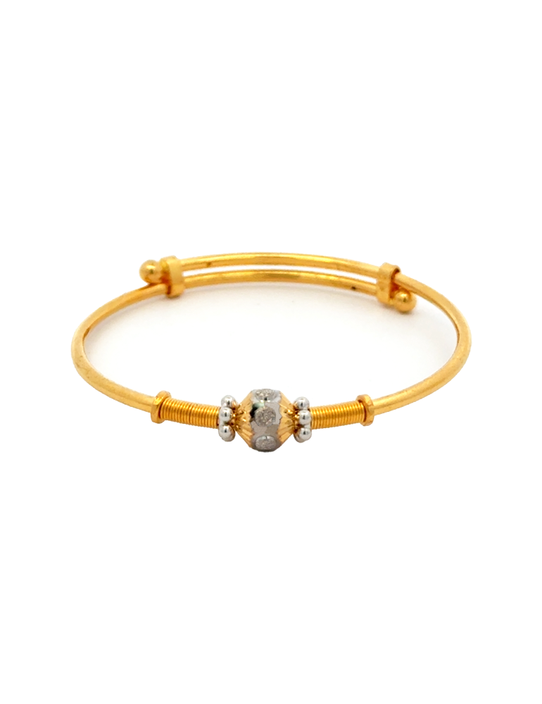 Simple Ball Gold Baby Bangle