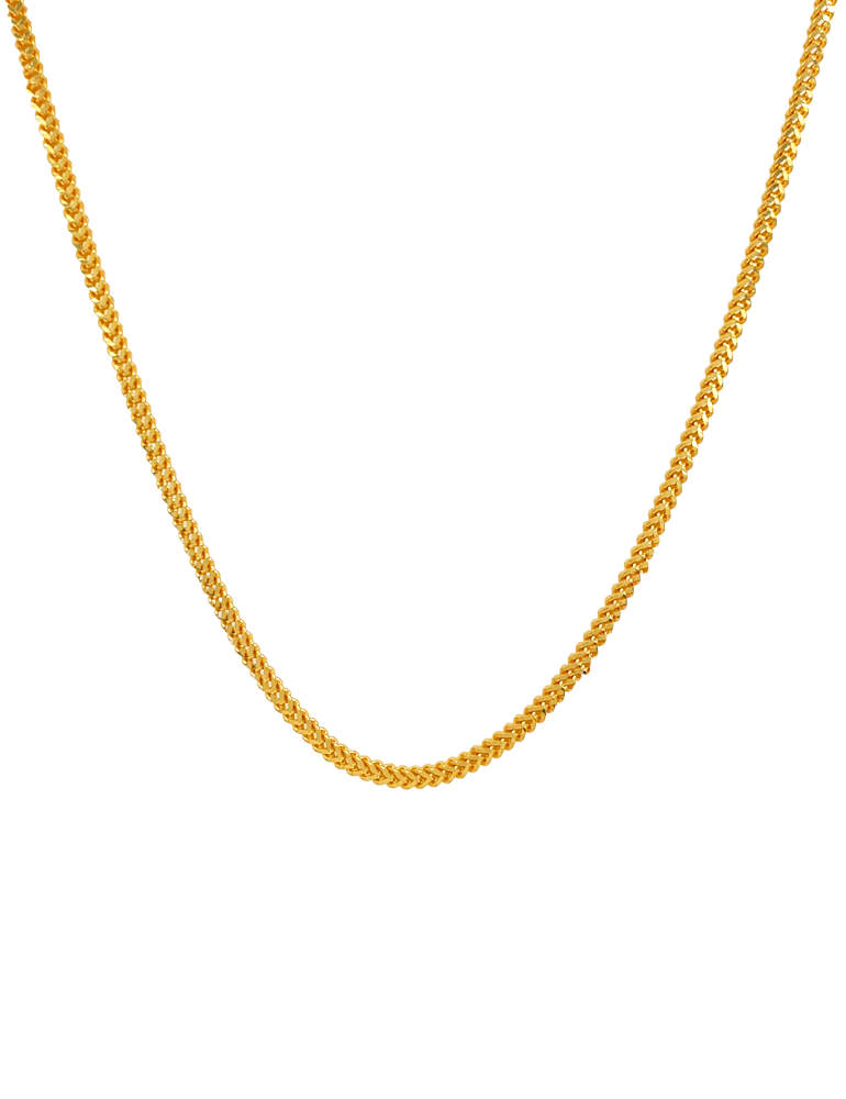 Sleek Chevron Gold Chain - 22 Kt