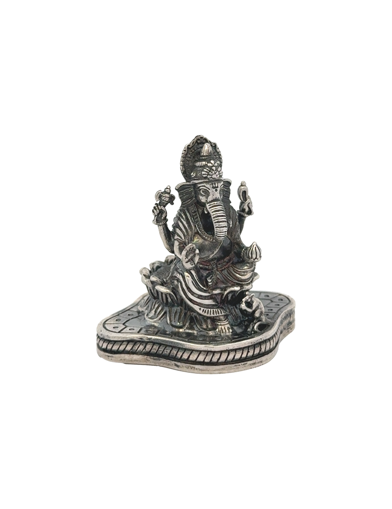 Silver Antique Ganesh Idol