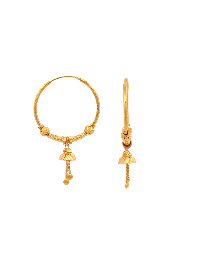 Gold Jhumki Bali - 22 Karat