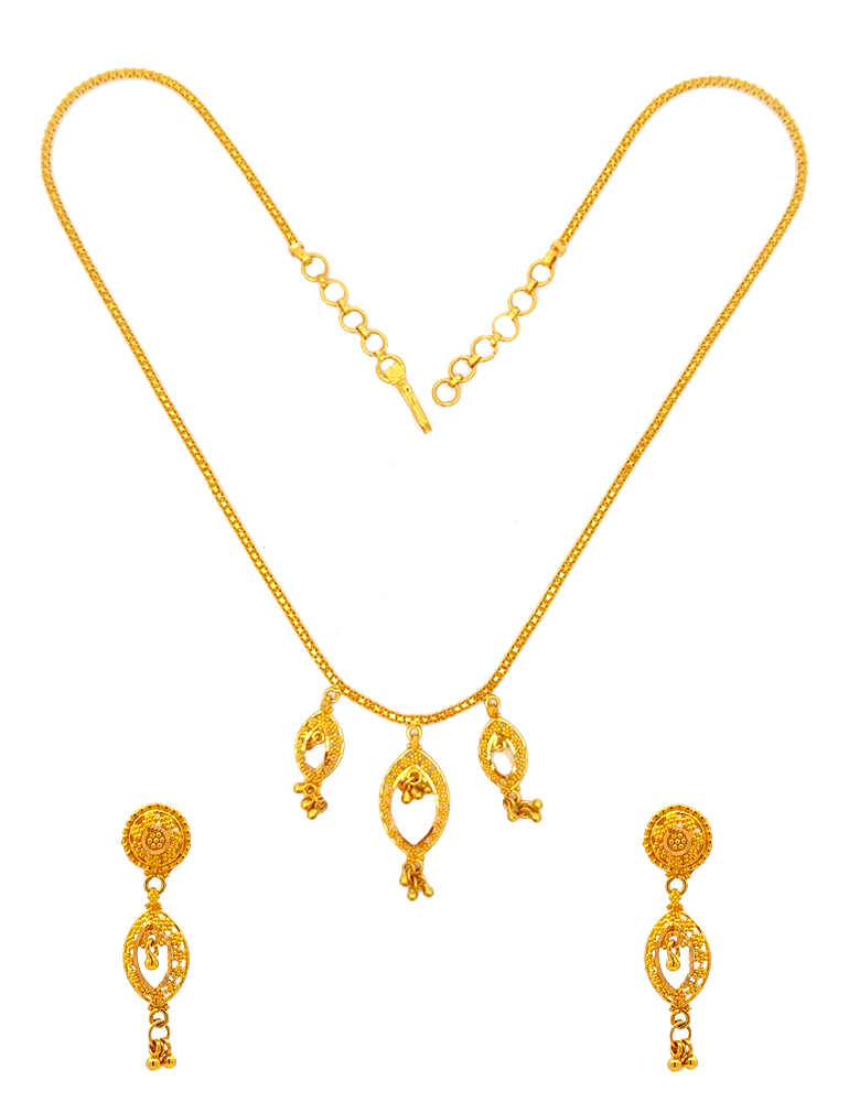 22 KT Yellow Gold Set With Earrings