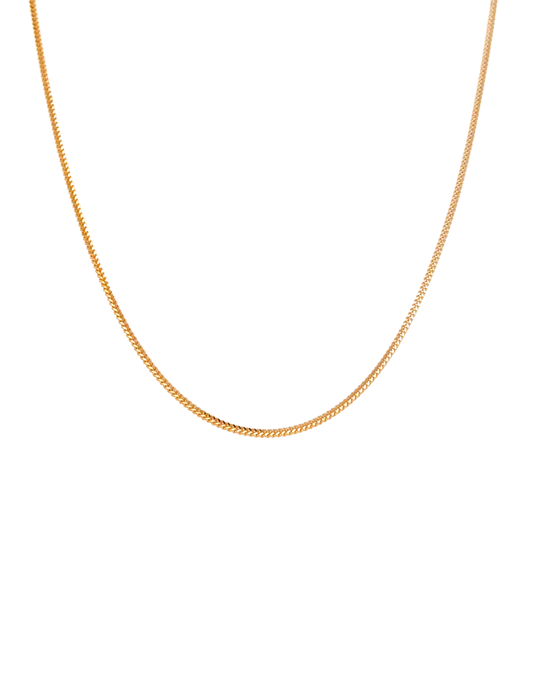 Rhodium Kissed Gold Chain - 22 Karat