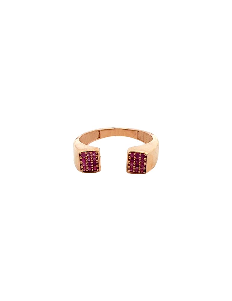 Elegant Ruby Gold Ring In 18K