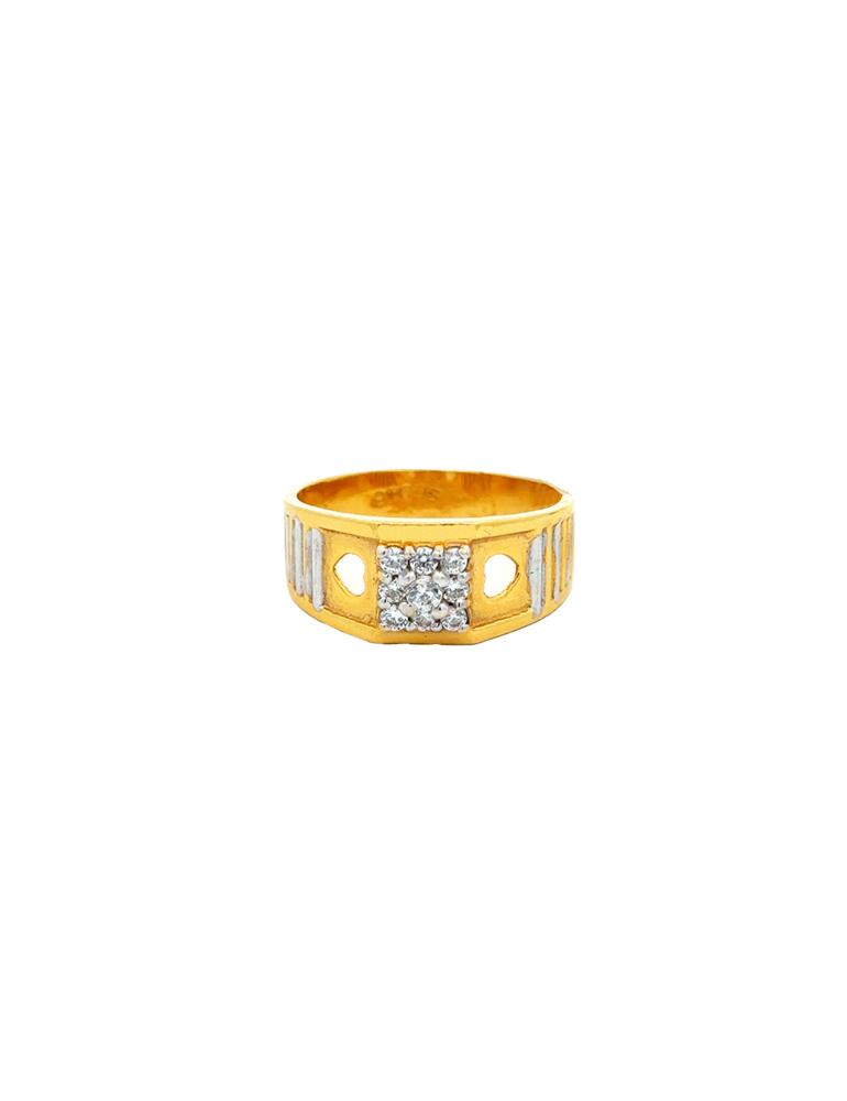 Gold Ring 22 Karat With Cubic Zirconia