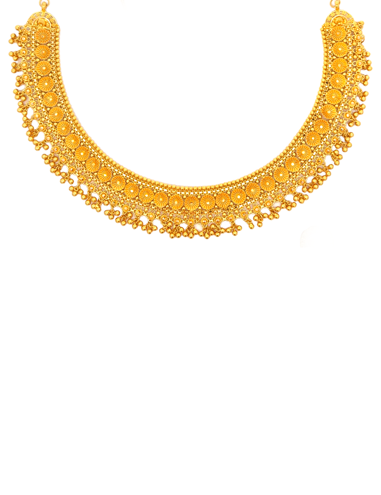 Exquisite Floral Gold Set - 22 Karat