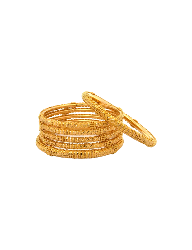 Gold Bangles 22kt - Set of 6