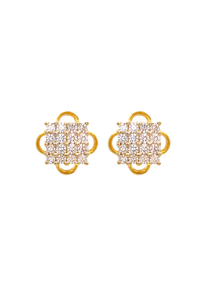 Cluster Glow Gold Earrings - 22 Karat