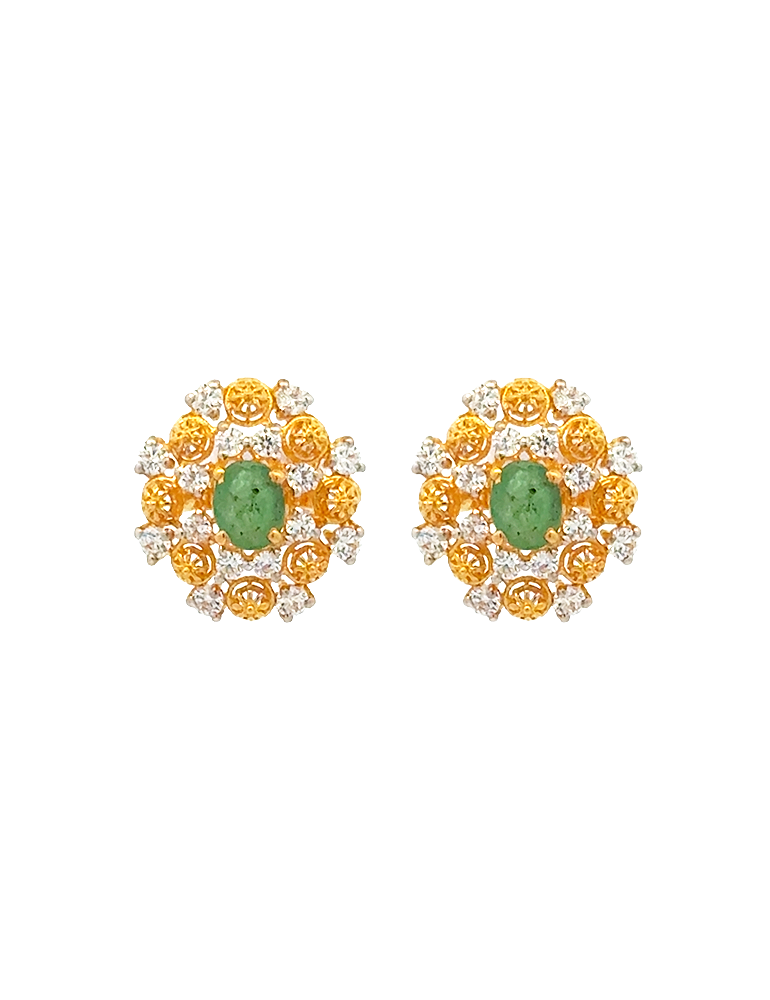 Verdant Grace Pendant Set - 22 Karat
