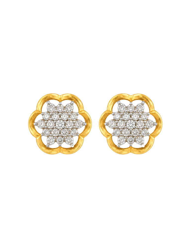 Rosette Radiance Diamond Studs - 18 Karat