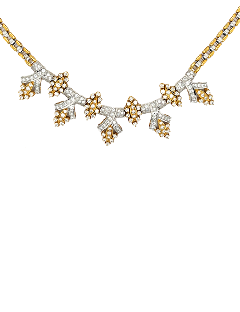 Diamond Necklace Set With Earring 18 Karat