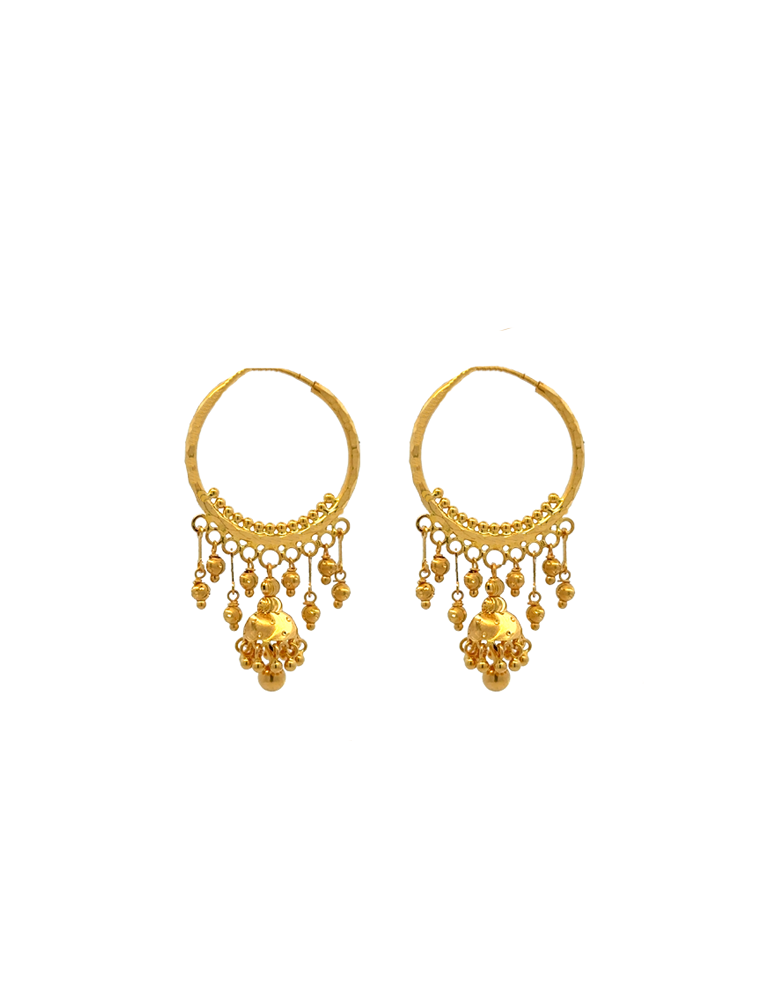 Gold Bali Hoop - 22 Karat