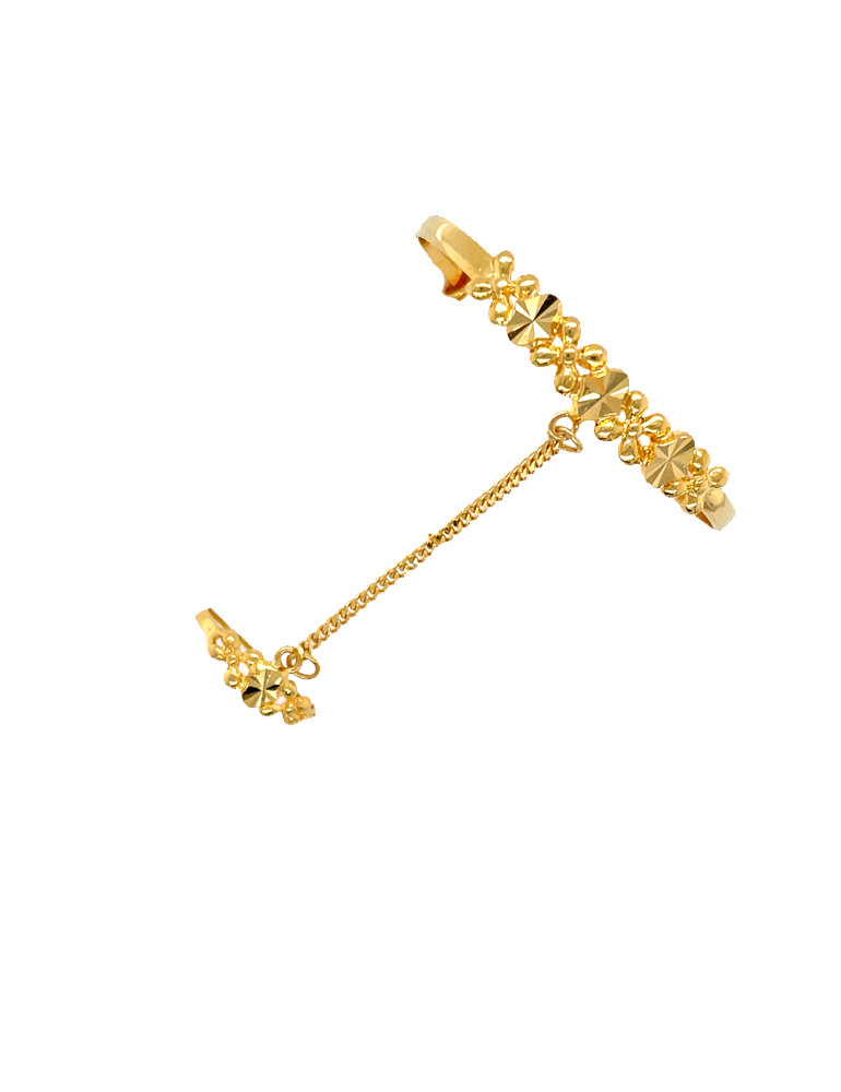 Gold Baby Girl Bangles 22 Karat - Set of 2 With Ring