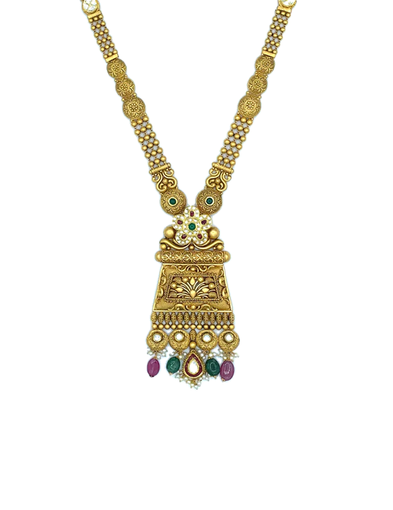 22 Karat Antique Gold Necklace Set with Earrings