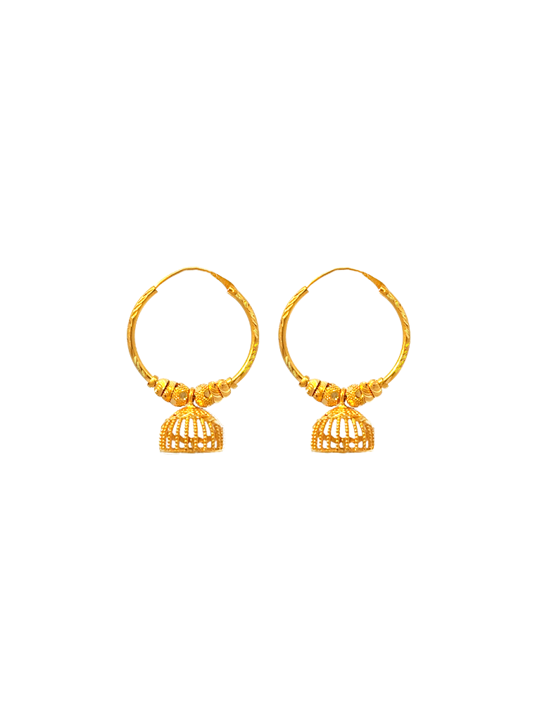 Gold Bali Jhumka - 22 Karat