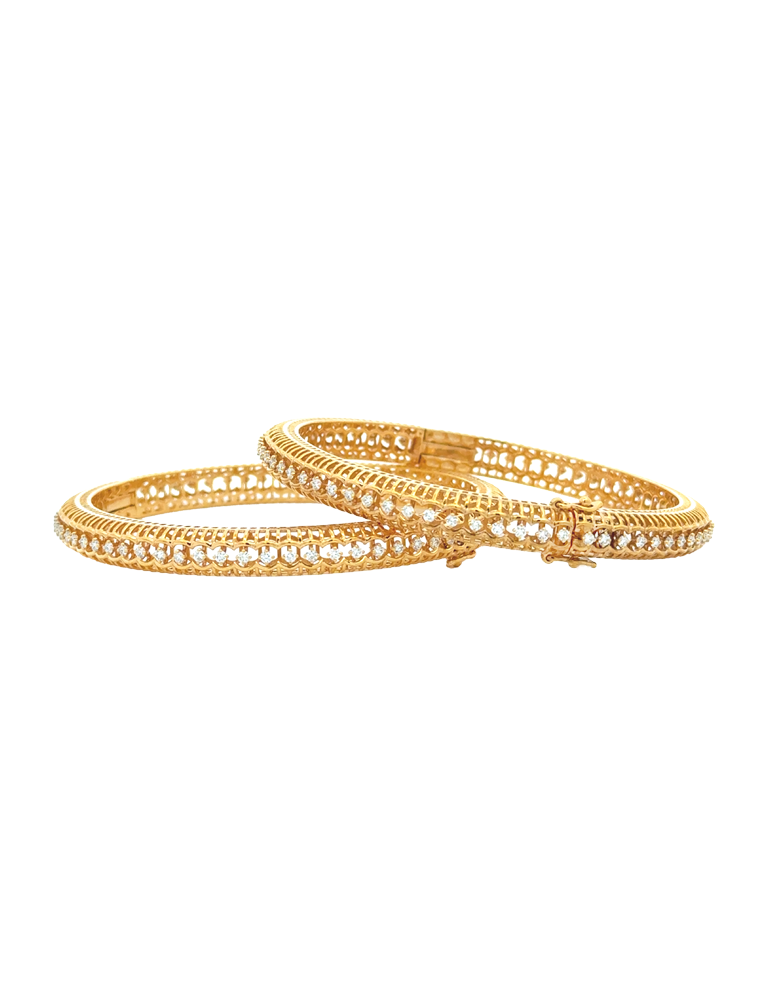 Celestia Diamond Filigree Bangles - 18 Karat