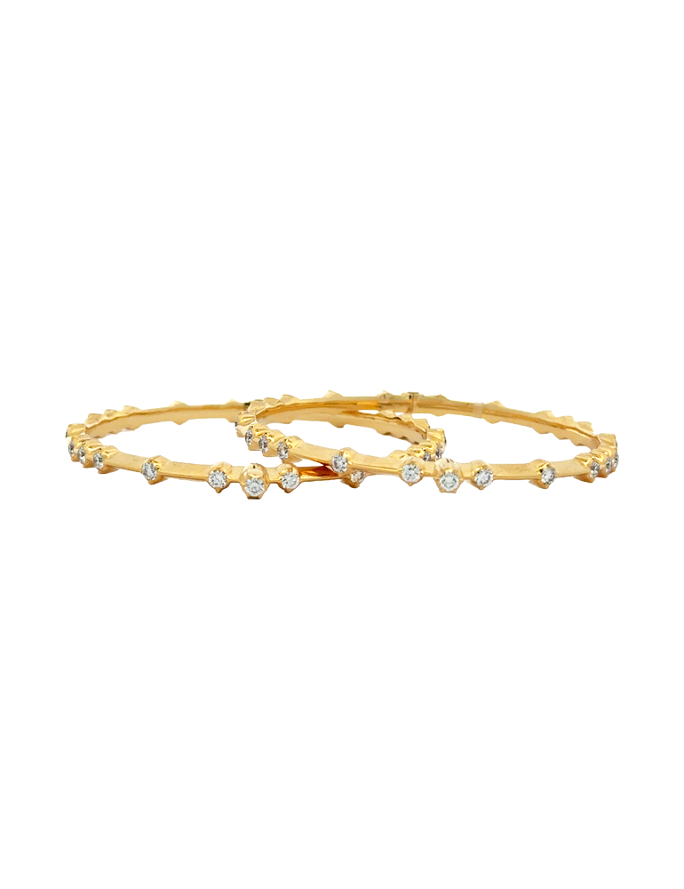 Nakshatra Edge Diamond Bangles - 18 Karat