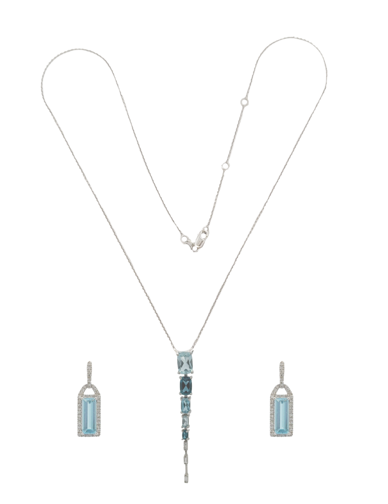 Diamond Pendent Set With Ear-rings