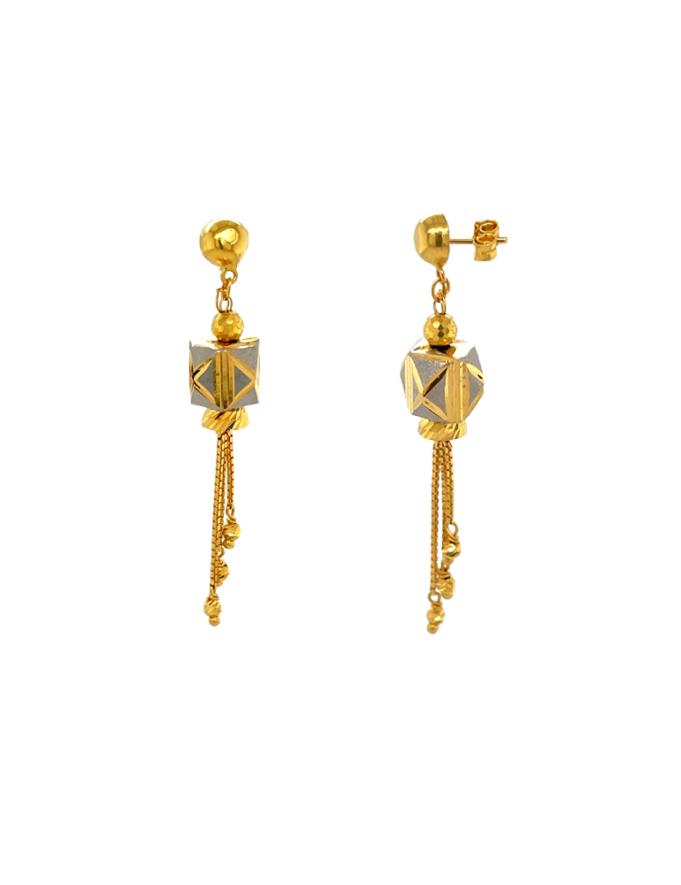 Rhodium Gold Earrings 22 Karat