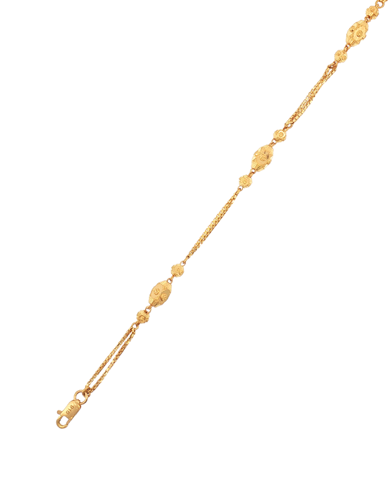 Hemangi Beadline Gold Bracelet - 22 Karat