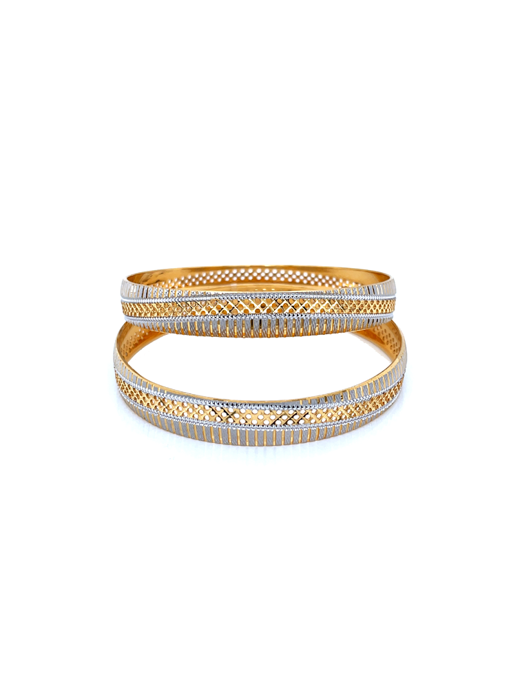 Two Tone Gold Bangle 22 Karat