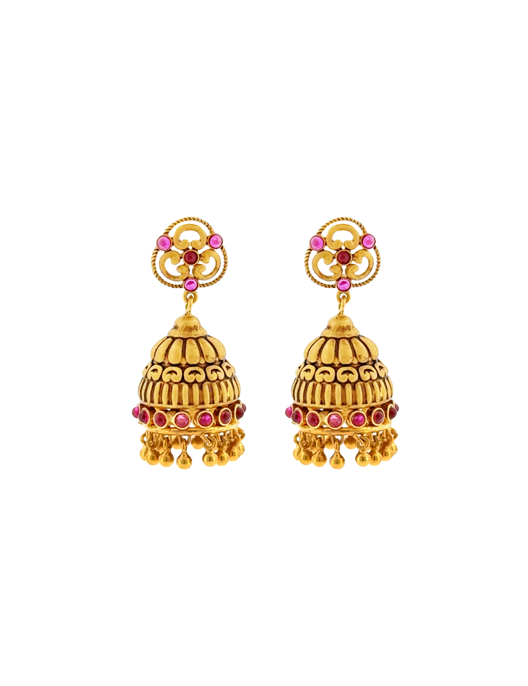Padmavati Temple Necklace Set with Earrings - 22 Karat