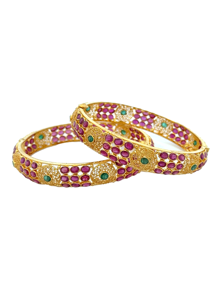 Gold Bangles 22 Karat - Set Of 2
