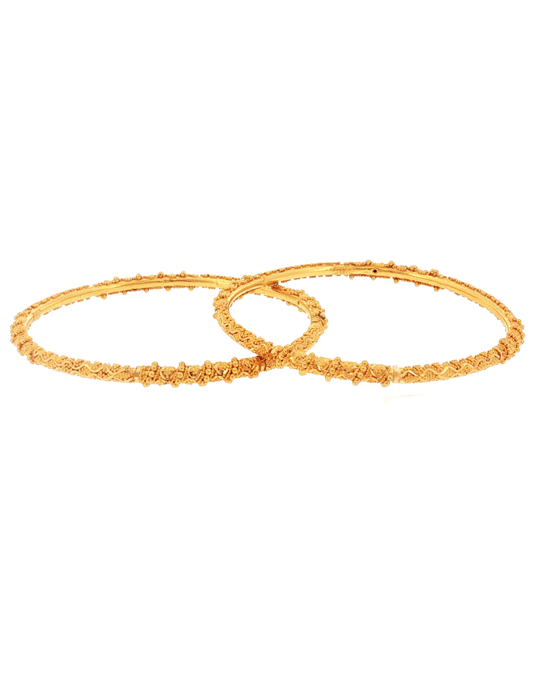 Kesar Jaal Gold Bangles 22k - Set Of 2