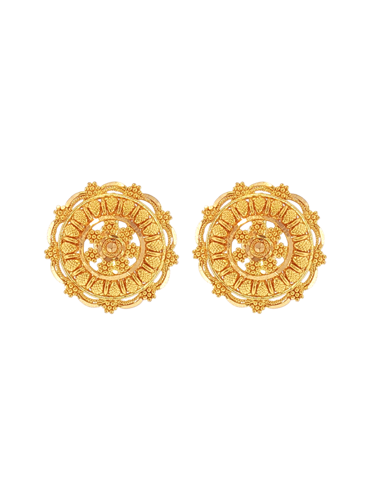 Surya Chakra Studs - 22 karat