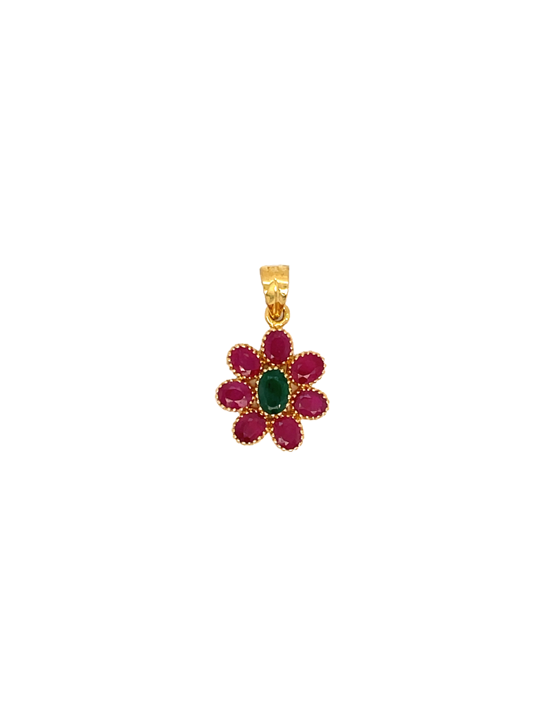 Emarald & Rubies Pendant Set 22 Karat