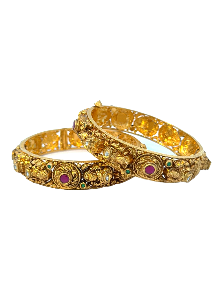 Antique Gold Bangles 22 Karat - Set Of 2