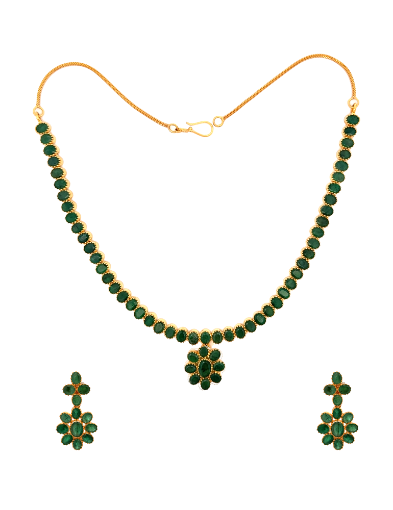 Gold Neckalce With Earrings - 22 Karat