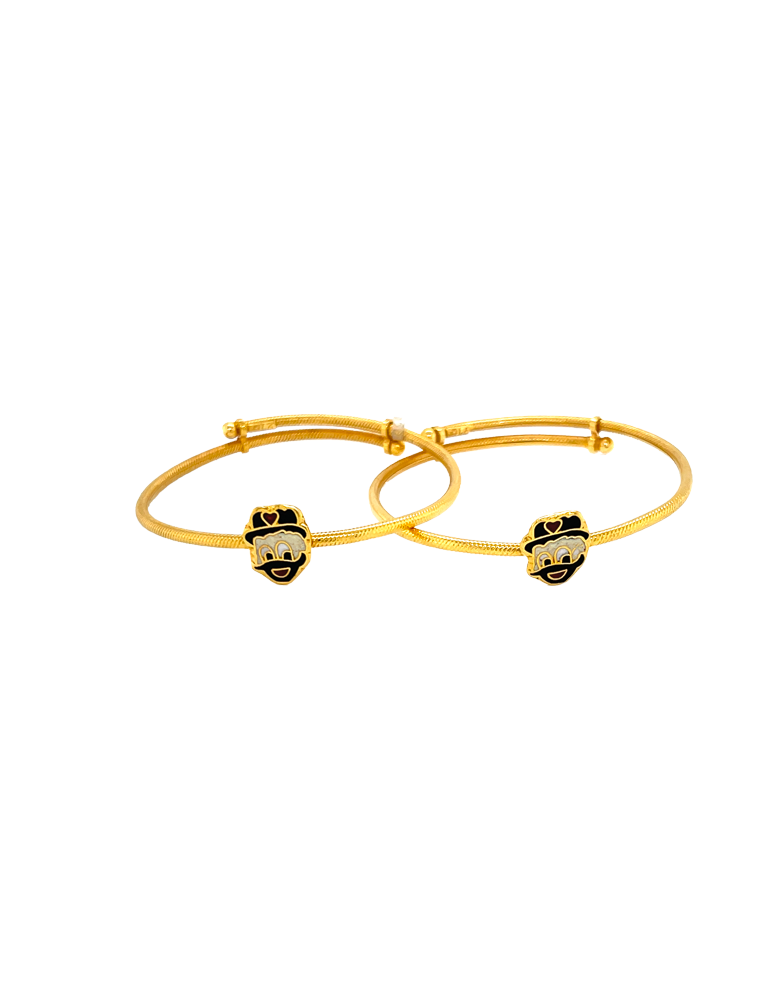 Gold kid's Bangles 22 karat- set of 2