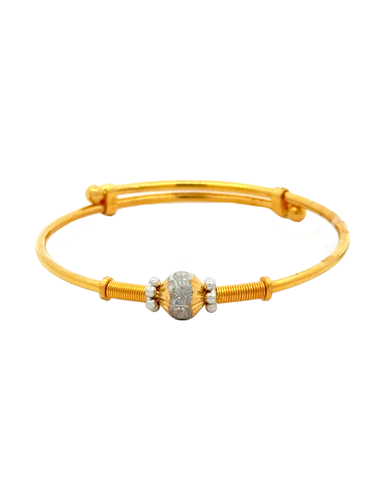 Simple Ball Gold Baby Bangle