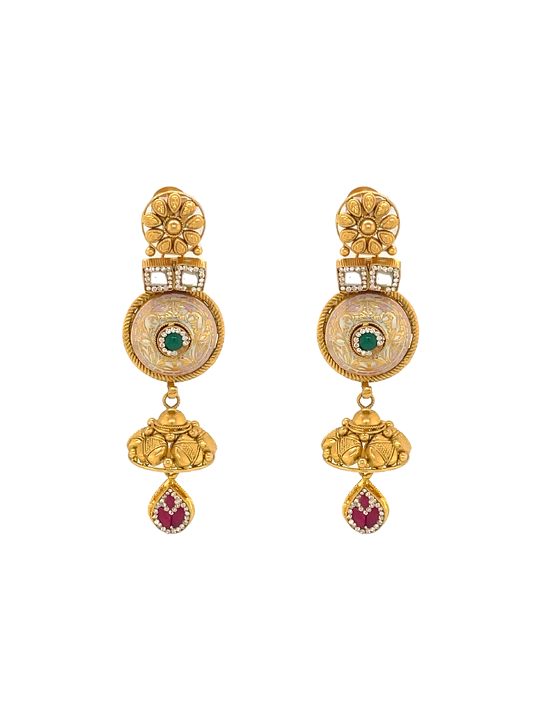 Gold Necklace Set with Earrings 22 Karat