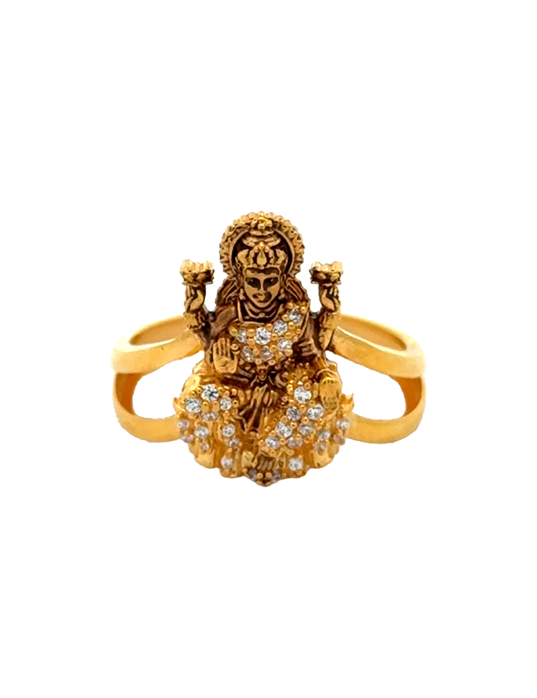 Divine Lakshmi Gold Ring - 22 Karat