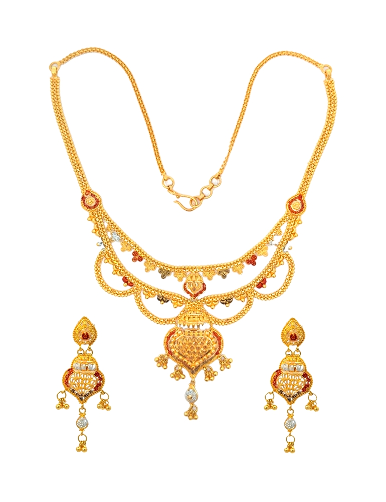Meenakari Gold Set - 22 Karat