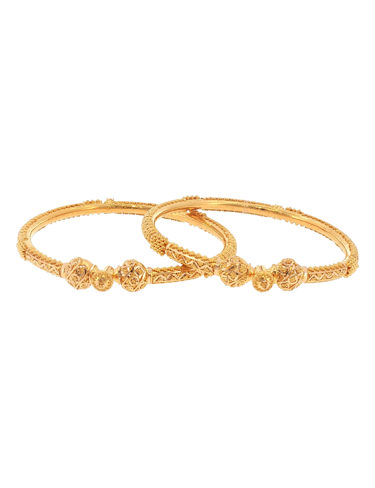 Vasanta Heritage Gold Bangles (Set of 2) - 22 Karat